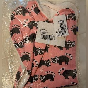 NIB NWT Kickee Pants bamboo burp cloth pink with raccoons